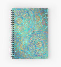 Sapphire & Jade Stained Glass Mandalas Spiral Notebook