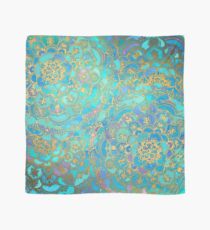 Sapphire & Jade Stained Glass Mandalas Scarf