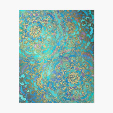 Sapphire & Jade Stained Glass Mandalas Art Board Print