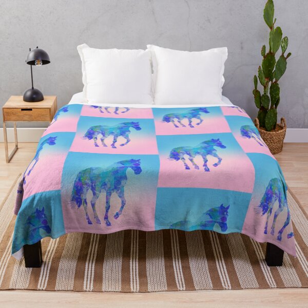Item preview, Horse gift silhouette art pattern pink blue ombré background designed and sold by cheekylorns.