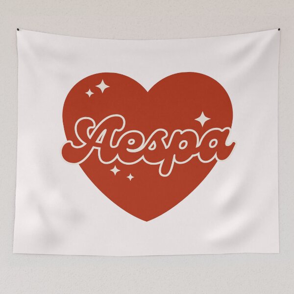 Item preview, Aespa Group Red Heart Y2K Preppy Typography Design designed and sold by HELL0WBELLO.