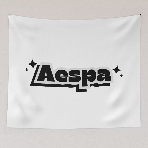 Item preview, Aespa Group Black And White Sparkle Y2K Preppy Typography Design designed and sold by HELL0WBELLO.