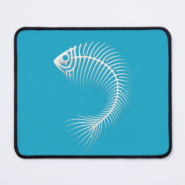 Item preview, Curved Abstract Fishbone, Pacific Blue Background, Big Pattern designed and sold by GaborSkeleton.