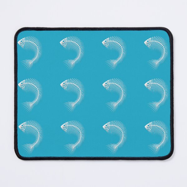 Item preview, Curved Abstract Fishbone, Pacific Blue Background, Small Pattern designed and sold by GaborSkeleton.