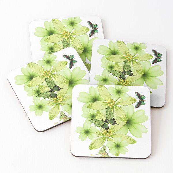 Item preview, Fluorescent Green Flower & Butterfly T-Shirt - Vibrant Nature-Inspired Design for Bold, Whimsical Style designed and sold by busy101.