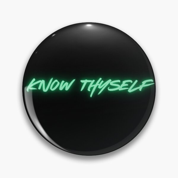 Know Thyself Marvelous Superhero Inspirational Text Mantra Green Pin