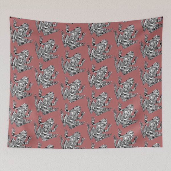 Item preview, Black and White Zentangle Psychedelic Frog, Small Sized Single and Repeating Pattern, Choose Your Own Background designed and sold by Nicolette Olivier.