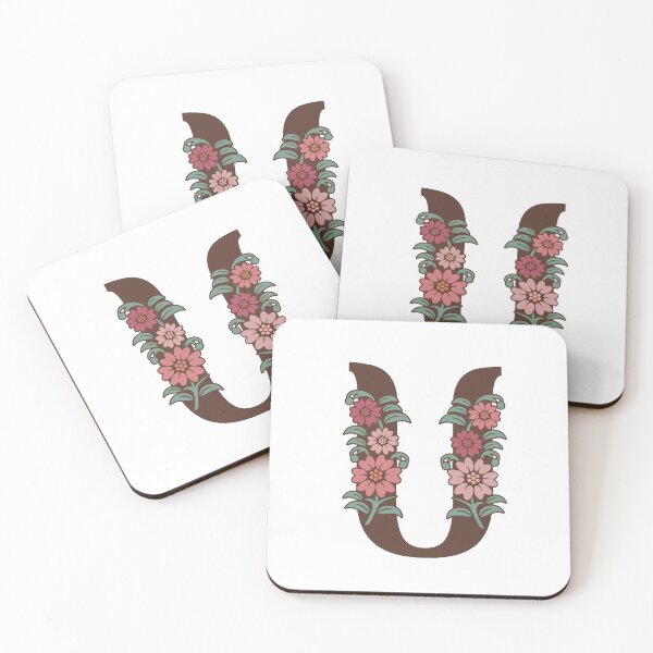 Item preview, Floral U Monogram designed and sold by DonnaRaquel.