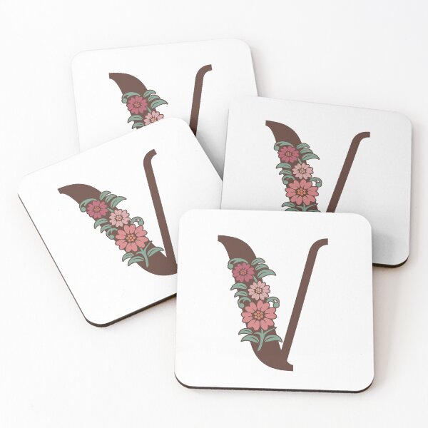 Item preview, Floral V Monogram designed and sold by DonnaRaquel.
