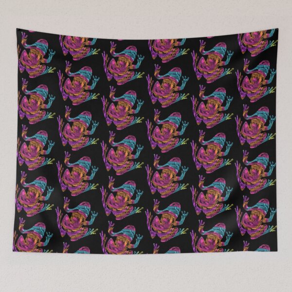Item preview, Rainbow Tie Dye Zentangle Psychedelic Frog, Small Sized Single and Repeating Pattern, Choose Your Own Background designed and sold by Nicolette Olivier.