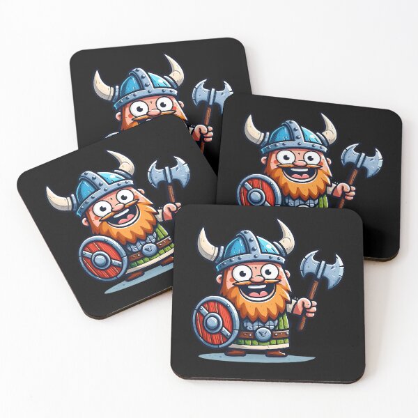 Item preview, Adorable Cartoon Viking Warrior with Axe and Shield - Charming Viking Art for All Ages designed and sold by Psycho-Crazy.