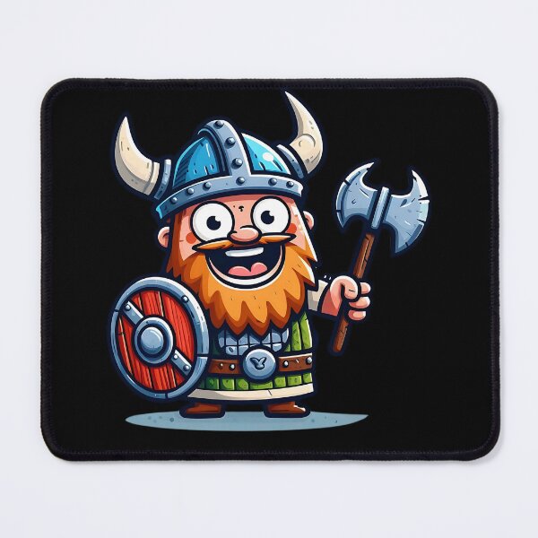 Item preview, Adorable Cartoon Viking Warrior with Axe and Shield - Charming Viking Art for All Ages designed and sold by Psycho-Crazy.