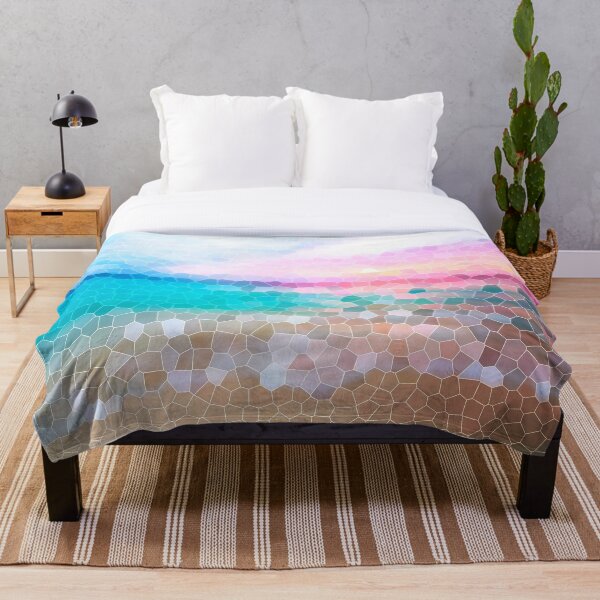 Item preview, Tropical Morning Sunrise Stain Glass Beach Painting designed and sold by amgraphics.