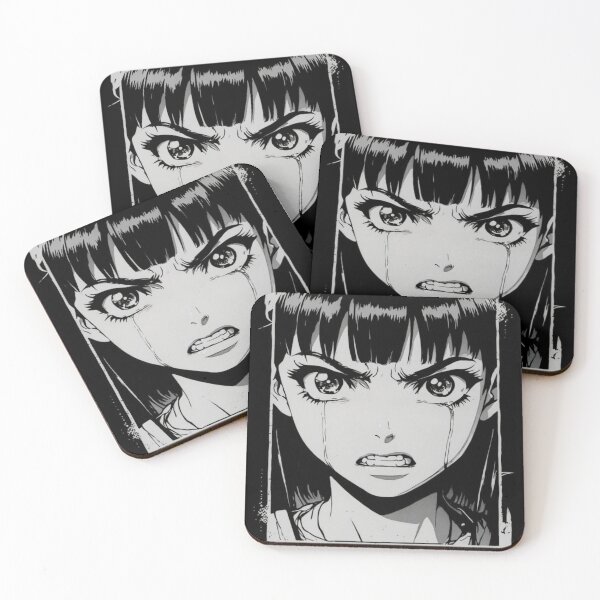 Item preview, Retro anime girl with intense expression  designed and sold by Aisha  Hamza.