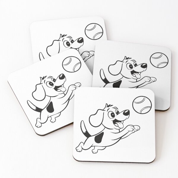 Item preview, Happy Dog Chasing Tennis Ball designed and sold by theartfulaspie.