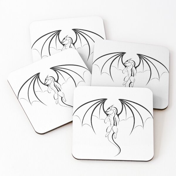 Item preview, Black Fantasy Silhouette Dragon Emblem designed and sold by amgraphics.