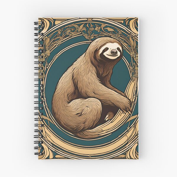 Item preview, Art Nouveau magical sloth floral design designed and sold by LumiLemon.
