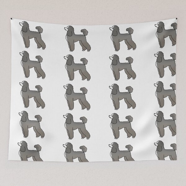Item preview, Silver Beige Abstract Standard Poodle designed and sold by TheCurlyGirlSwirl.