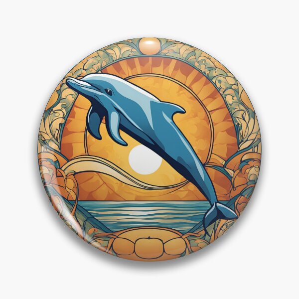 Item preview, Art Nouveau dolphin in the magic ocean designed and sold by LumiLemon.