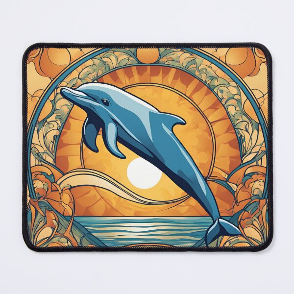 Item preview, Art Nouveau dolphin in the magic ocean designed and sold by LumiLemon.