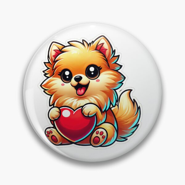 Item preview, Adorable Pomeranian Puppy Holding a Heart - Cute Dog Lover Gift designed and sold by DoodleWoofs.