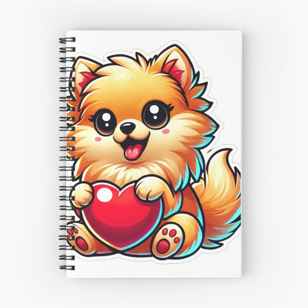 Item preview, Adorable Pomeranian Puppy Holding a Heart - Cute Dog Lover Gift designed and sold by DoodleWoofs.