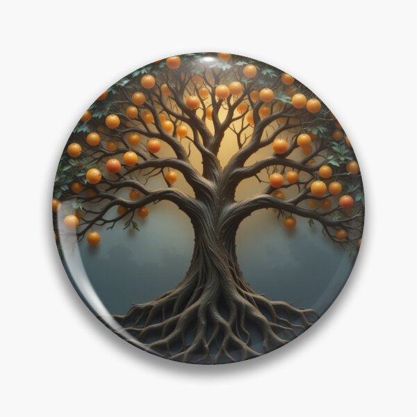 Item preview, Magnificent Tree of Life with Vibrant Orange Fruits designed and sold by RebelPaintBrush.
