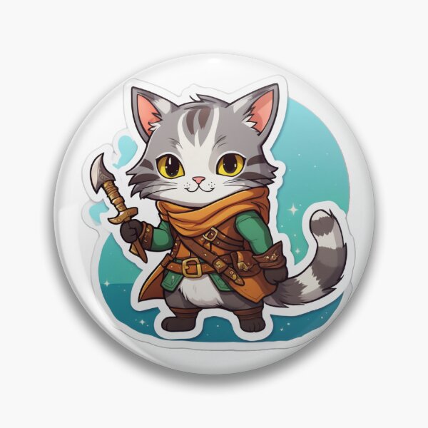 Aperçu de l'œuvre Autocollant Chat Aventurier créée et vendue par FluidForms.