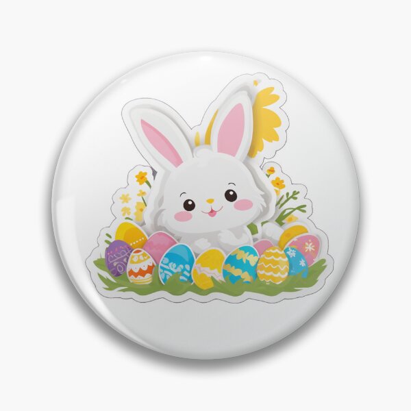 Item preview, Cute Easter Bunny with Eggs Sticker designed and sold by FluidForms.