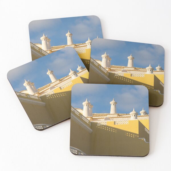 Item preview, Unique Chimneys - Quirky House in Cyber Yellow and White designed and sold by Georgia Mizuleva.
