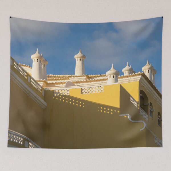 Item preview, Unique Chimneys - Quirky House in Cyber Yellow and White designed and sold by Georgia Mizuleva.