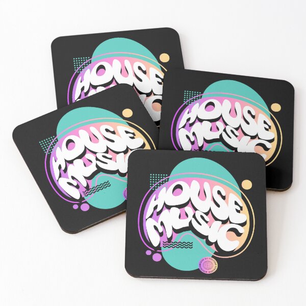 Item preview, HOUSE MUSIC  - Abstract Shapes (White)  designed and sold by Discothreadz.