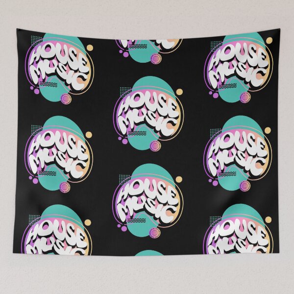 Item preview, HOUSE MUSIC  - Abstract Shapes (White)  designed and sold by Discothreadz.