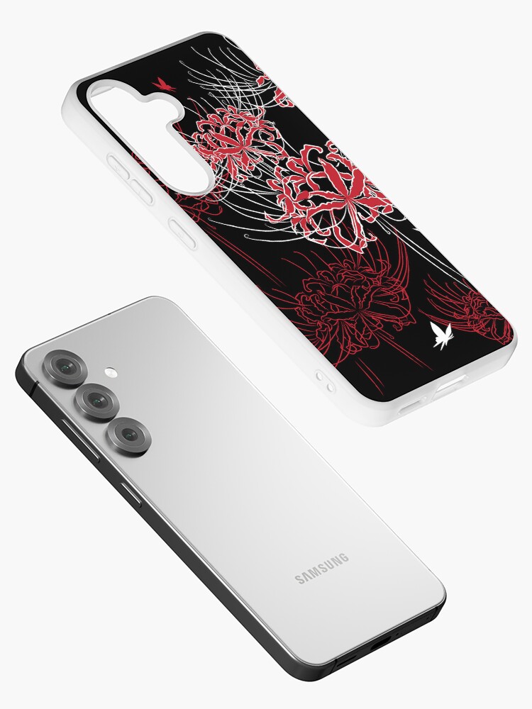 Aperçu 2 sur 4. Coque Samsung Galaxy avec l'œuvre Motif papillon lys araignée créée et vendue par otakurastyle.