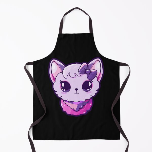 Item preview, Kawaii purple cat with cute bow designed and sold by MojaDoodles.