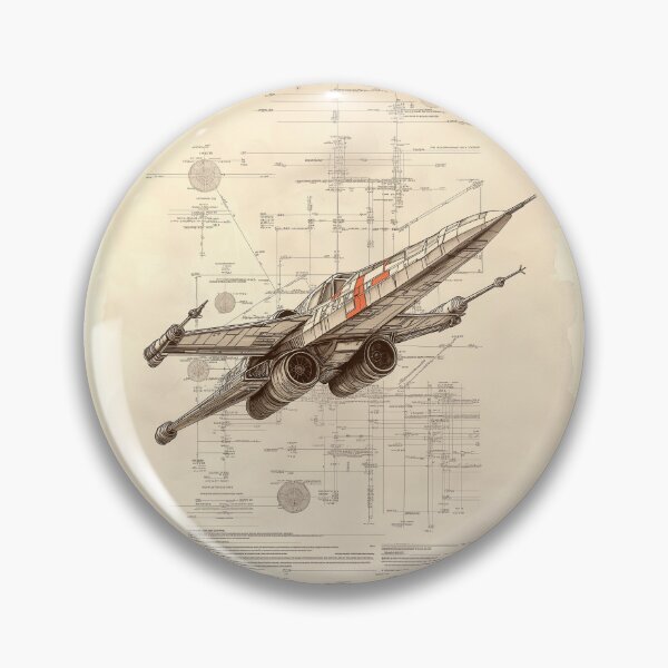 Item preview, X-Wing Blueprint Art – Star Wars Starship Blueprint Illustration Fan Art designed and sold by SavinMercantile.