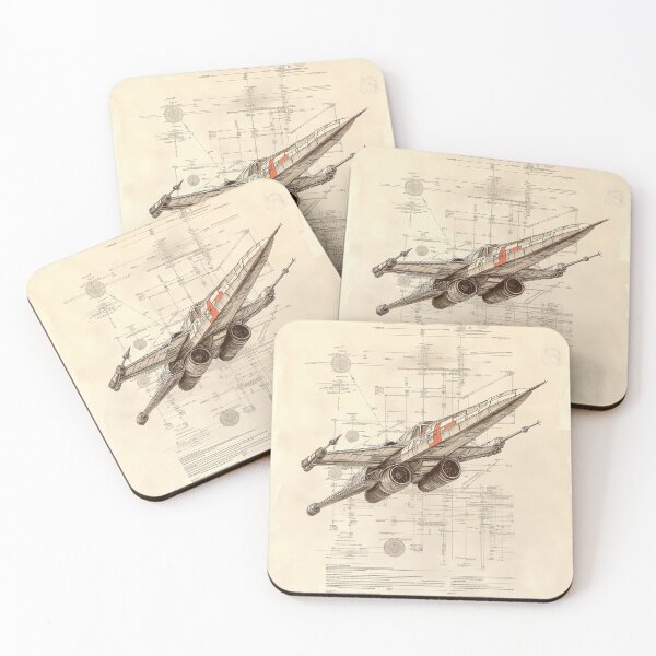 Item preview, X-Wing Blueprint Art – Star Wars Starship Blueprint Illustration Fan Art designed and sold by SavinMercantile.