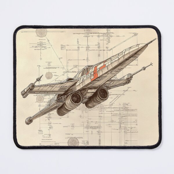 Item preview, X-Wing Blueprint Art – Star Wars Starship Blueprint Illustration Fan Art designed and sold by SavinMercantile.