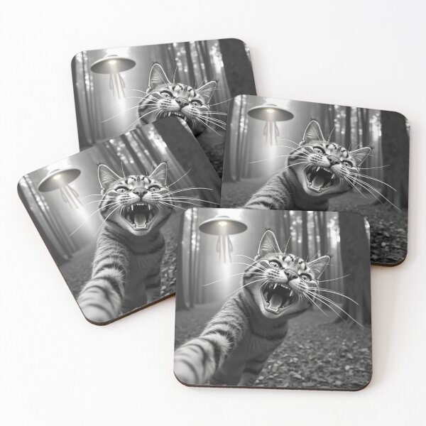 Item preview, cat selfie with an UFO designed and sold by Digital Art and Funny Pets.