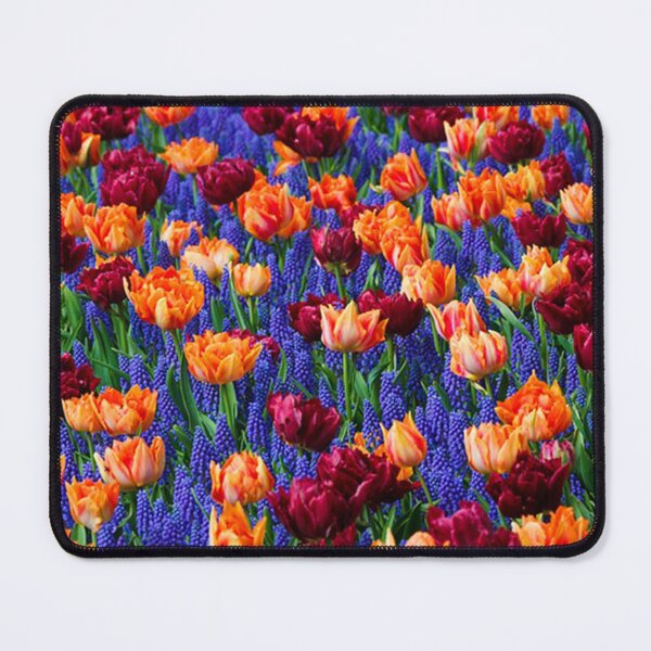 Item preview, Field of double tulips with grape hyacinths. designed and sold by claireseyeview.