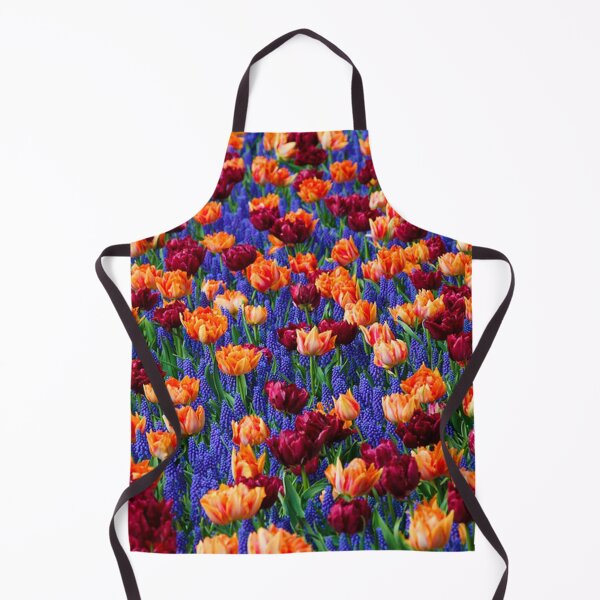 Item preview, Field of double tulips with grape hyacinths. designed and sold by claireseyeview.