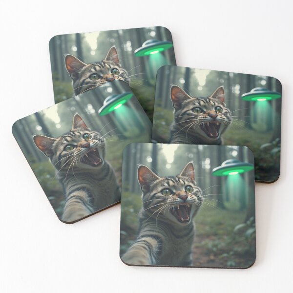 Item preview, cat selfie with an UFO designed and sold by Digital Art and Funny Pets.