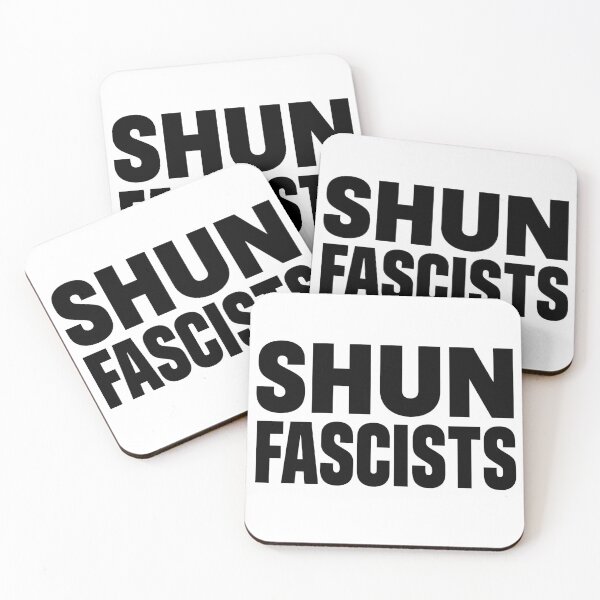 Item preview, Shun Fascists Minimalist Typographic Design designed and sold by heydayposters.