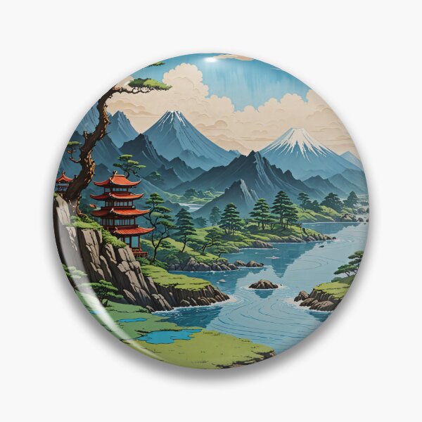 Aperçu de l'œuvre Peinture de paysage asiatique sereine créée et vendue par FluidForms.