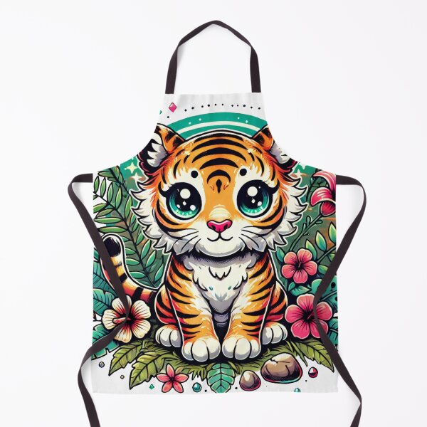 Item preview, Chibi Tiger among Tropical Flowers designed and sold by JonelleTshirts.