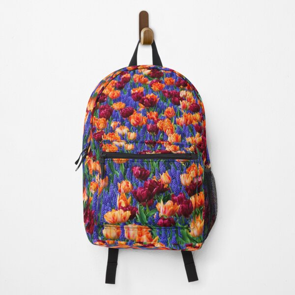 Item preview, Field of double tulips with grape hyacinths. designed and sold by claireseyeview.