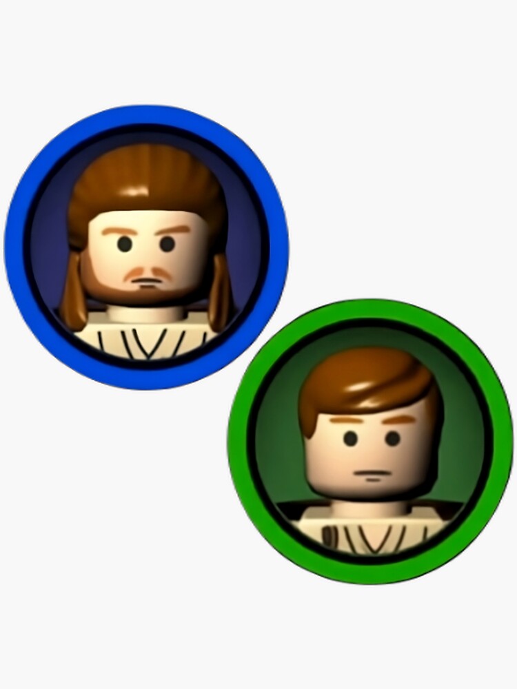 Imagen 3 de 3, Pegatina con la obra LEGO Star Wars Qui-Gon y Obi-Wan, diseñada y vendida por DapperWookie.