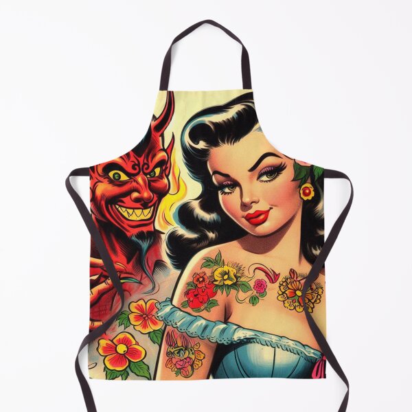 Item preview, Devilish Tattoo Woman designed and sold by PulpVintage.