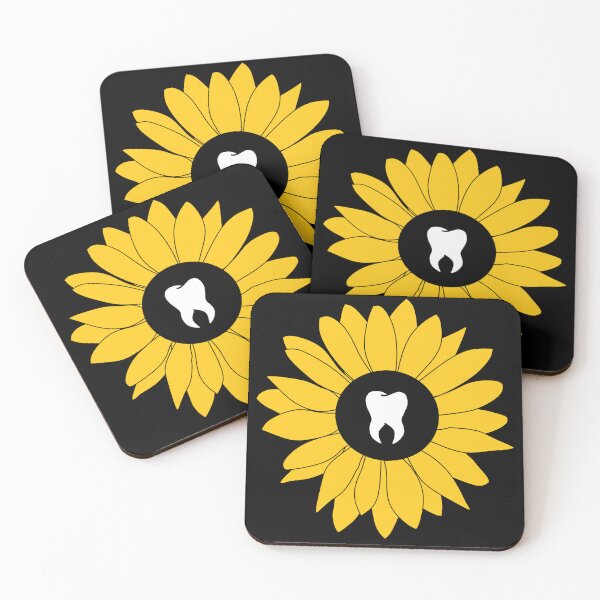 Item preview, Black & Yellow Flower Tooth designed and sold by thehippiehygienist.