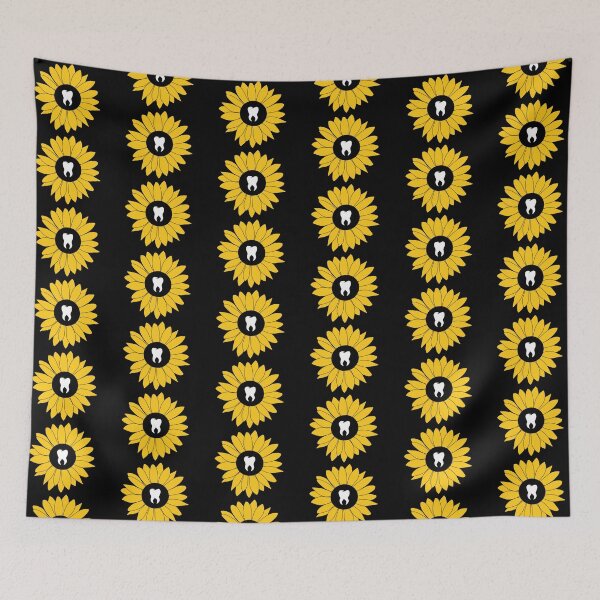 Item preview, Black & Yellow Flower Tooth designed and sold by thehippiehygienist.